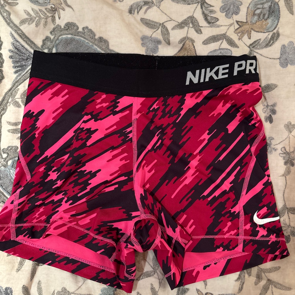 Nike Pro Dri-Fit Pink and Black Shorts